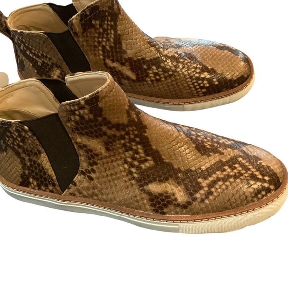 NWT Zara Reptile Snakeskin Brown Ankle Bootie Sneakers 7.5 - Picture 8 of 15
